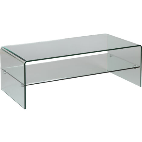 Table basse rectangulaire 120x60x43 cm en verre - GLASS