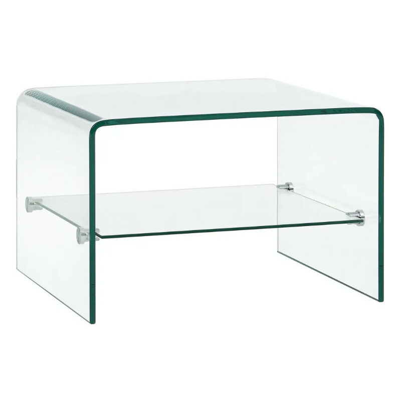 Table basse rectangulaire 2 plateaux verre trempé transparent Niu Table basse rectangulaire 2 plateaux verre trempé transparent Niu