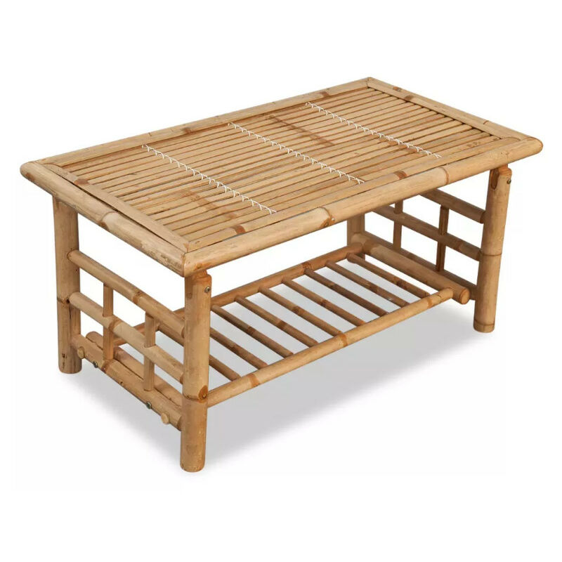 Table basse rectangulaire bambou clair Kyca Table basse rectangulaire bambou clair Kyca