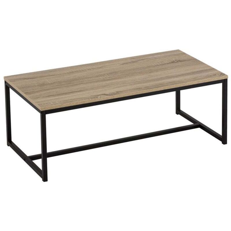 Table Basse Rectangulaire Bois MDF et Métal Noir Table Basse Rectangulaire Bois MDF et Métal Noir