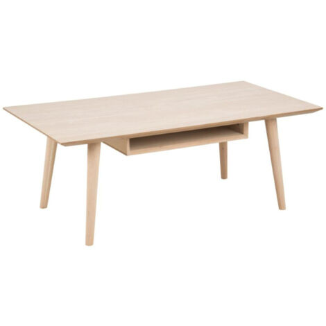 Table basse rectangulaire chêne blanchi avec niche L115 - CENTIOR