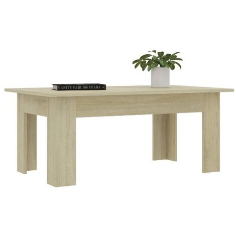 Table basse rectangulaire chêne clair Evi