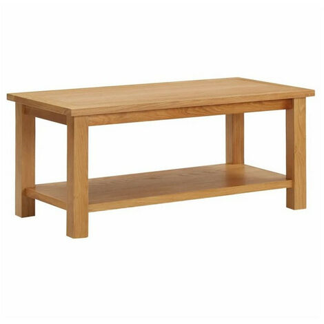 Table basse rectangulaire chêne massif clair Byur 90cm