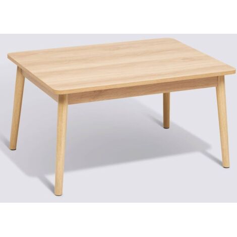 Table basse rectangulaire coloris effet bois naturel - Longueur 78 x largeur 58 x Hauteur 42 cm