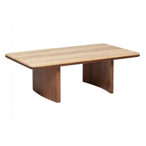 Table basse rectangulaire, coloris marron - Longueur 120 x Profondeur 70 x Hauteur 41 cm
