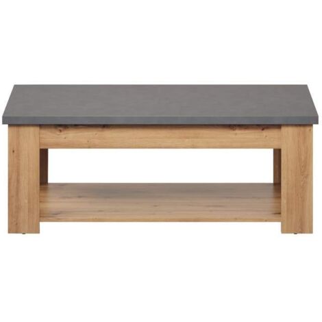 Table basse rectangulaire double plateau 120x46x67 cm - NOVA