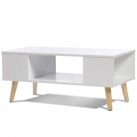 Table basse rectangulaire EFFIE scandinave bois blanc