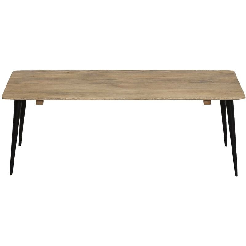 Table basse rectangle en bois de manguier et métal Aimée