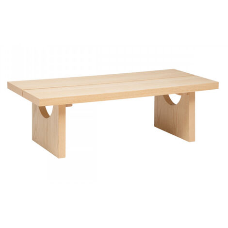 Table basse rectangulaire en bois MDF coloris beige - longueur 110 x Profondeur 50 x Hauteur 34,5 cm