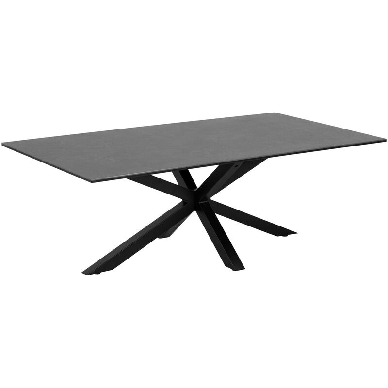 Table basse rectangulaire en céramique et métal L130 - noir