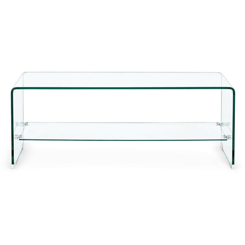 Hellin - Table basse rectangulaire en verre double plateau L100 - idora