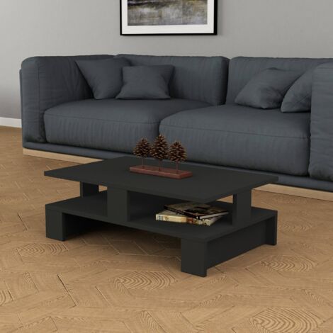 Table basse rectangulaire Laponica Bois Anthracite