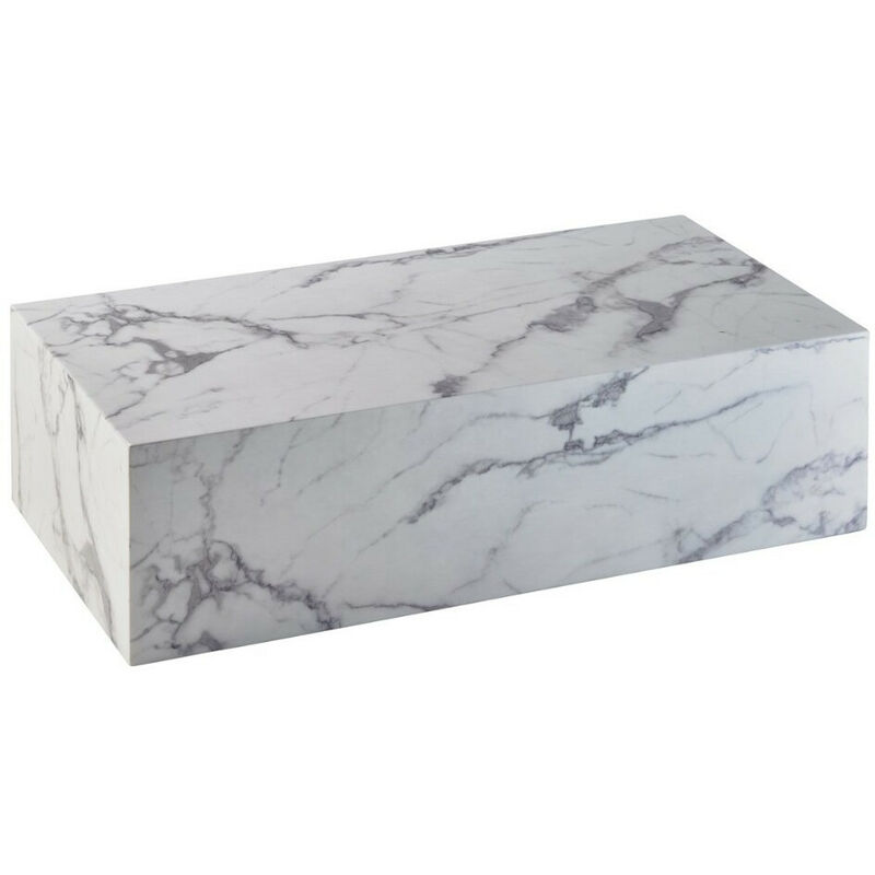 Les Tendances - Table basse rectangulaire marbre blanc Reco L 120 cm