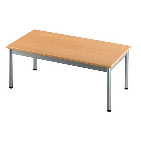 Table basse rectangulaire pietement métal 100 x 50 cm - hêtre - Maxiburo