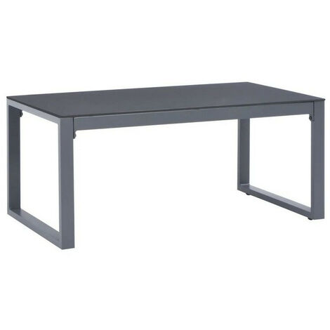 Table basse rectangulaire verre et métal gris Legix