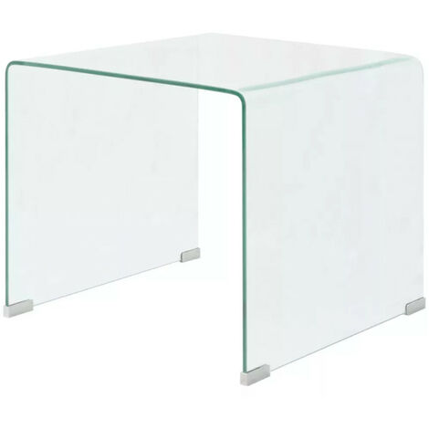 Table basse rectangulaire verre trempé transparent Niu 2