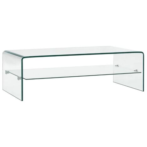 Table basse rectangulaire verre trempé transparent Niu 3