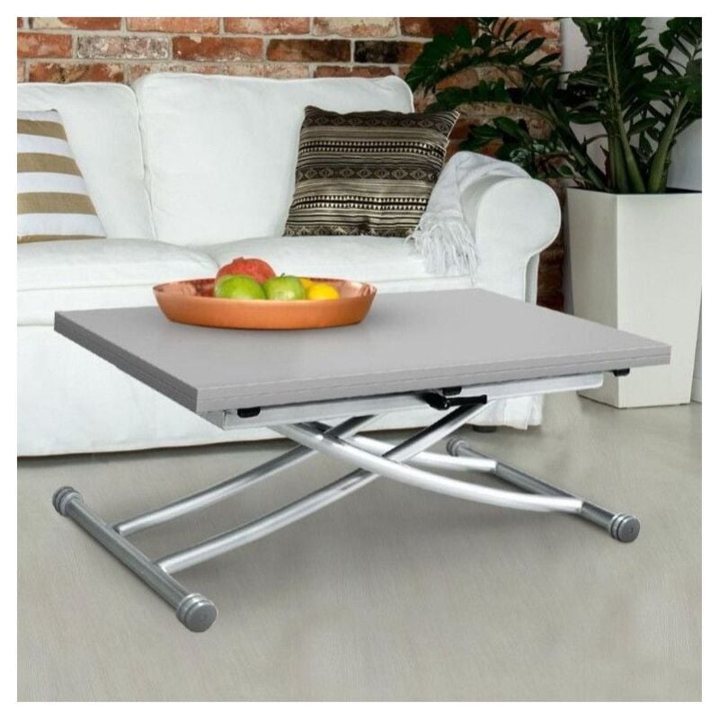 Cotecosy - Table basse relevable Carrera Gris laqué