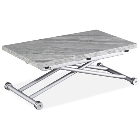 Table basse relevable Carrera effet Béton - Béton gris