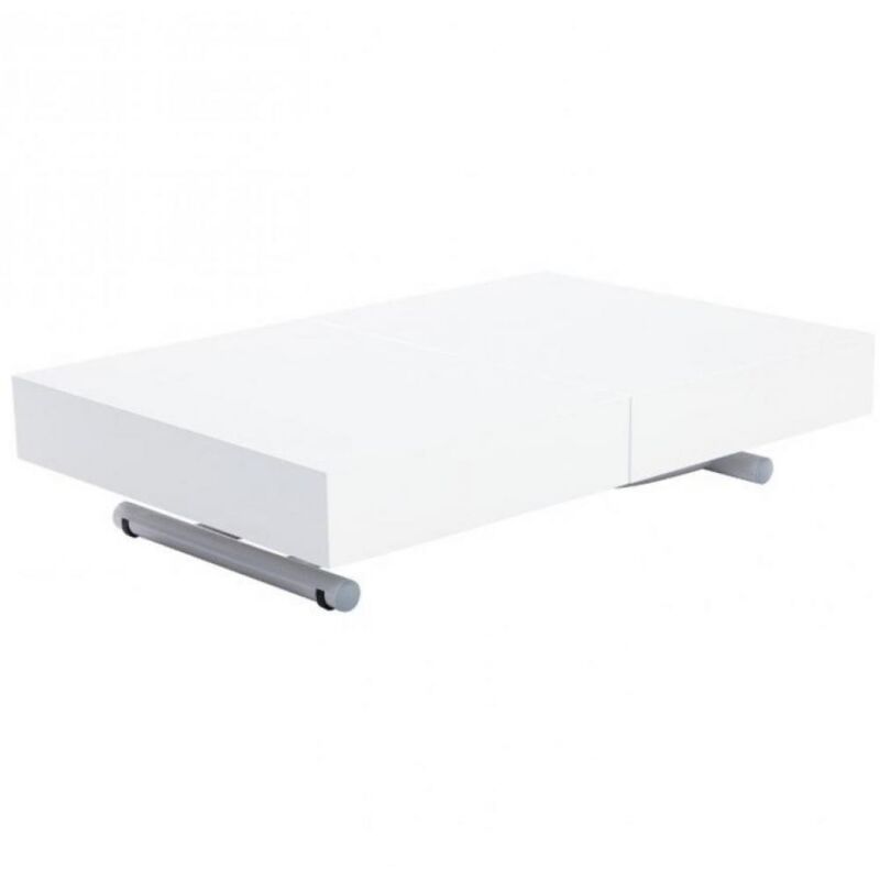 Inside75 - Table basse relevable extensible albatros design blanc brillant Inside75 - Table basse relevable extensible albatros design blanc brillant