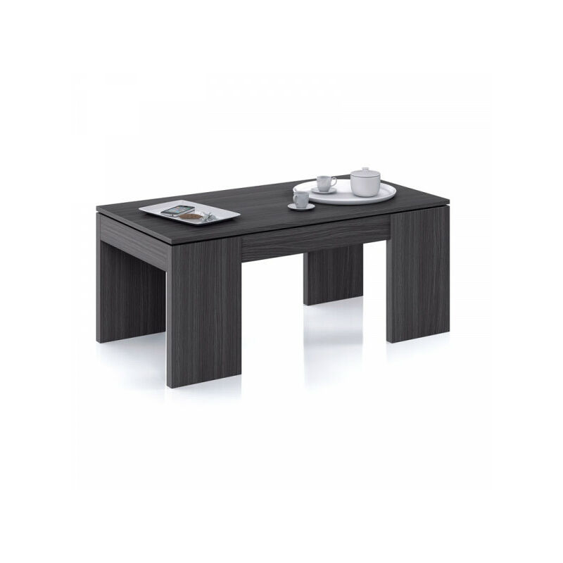 TMM - Table basse relevable Gris - anna - l 100 x l 50 x h 43/54 cm