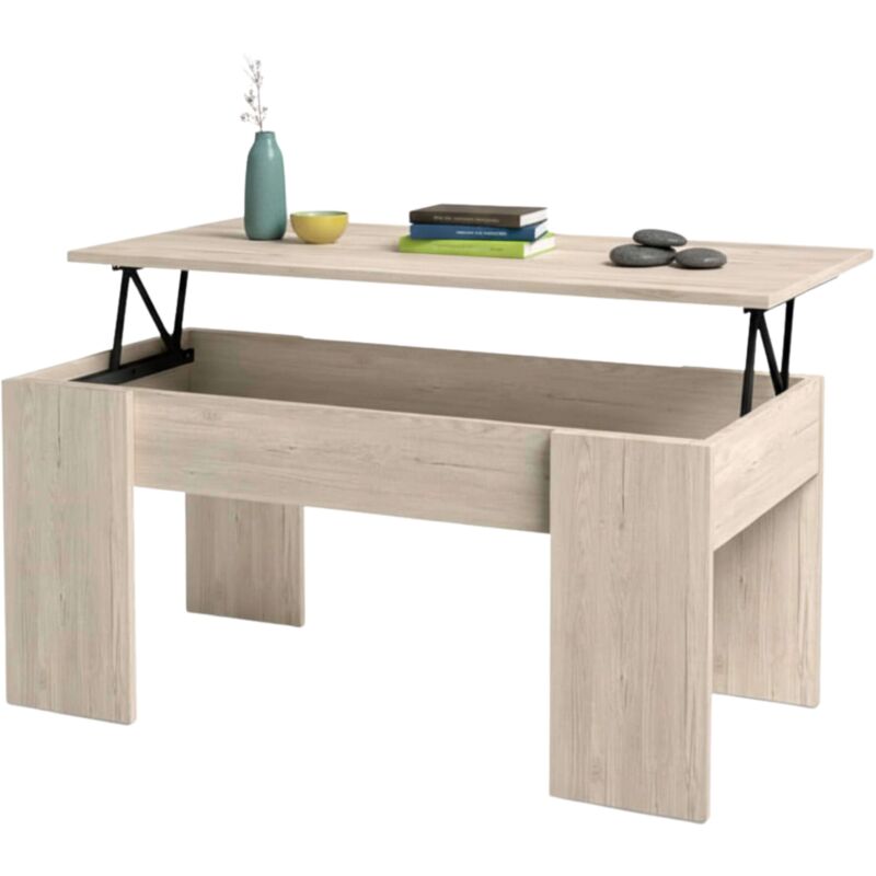Miroytengo - Table basse relevable Sahara Colour Wood Effect 100x45x50 cm National