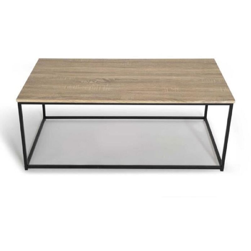 table basse retro de style industriel couleur chene table 113 * 60 45cm