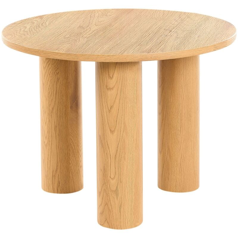 Beliani - Table Basse Rétro Ronde en mdf Placage en Bois Clair Senoia