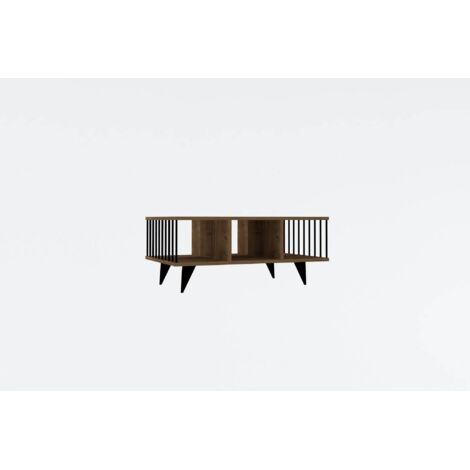 Table basse Rodas 90x60cm Bois clair et Noir
