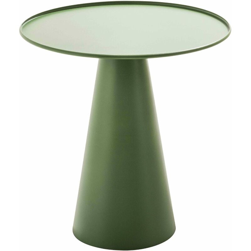 Table basse ronde 50 cm en acier vert cactus Gomba