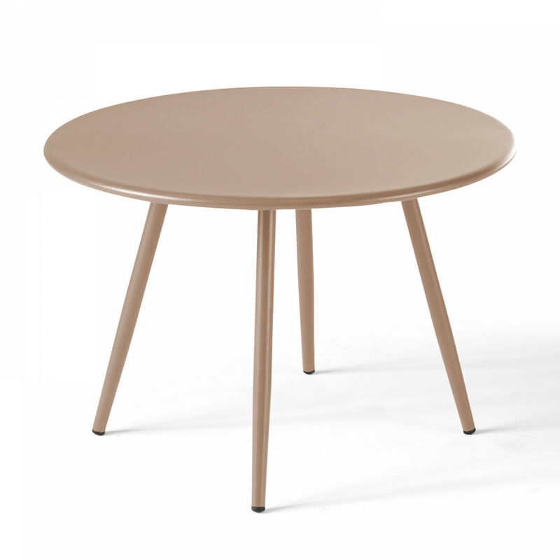 Oviala - Table basse ronde en métal taupe - Palavas - Taupe