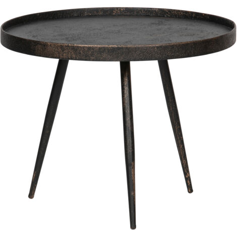 Table basse ronde 58x58x44 cm en métal noir antique