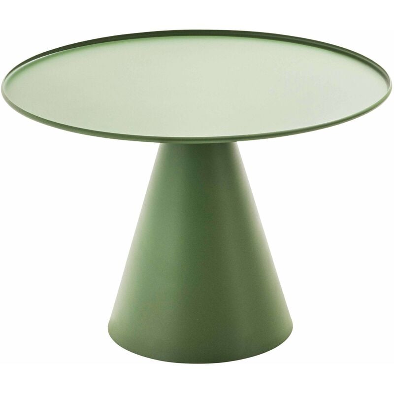 Table basse ronde 60 cm en acier vert cactus