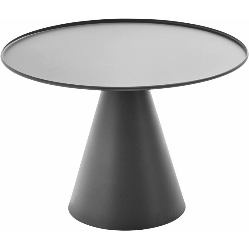 Oviala - Table basse ronde 60 cm en acier gris anthracite Gomba