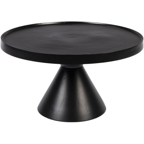 Table basse ronde 60x60x33 cm en aluminium noir - FLOSS