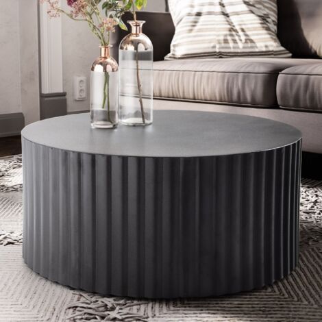 Table basse ronde 67x67x31 cm en fer noir
