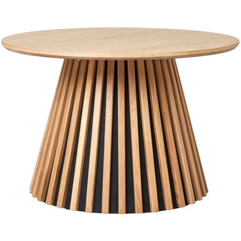 Table basse ronde 70x45 cm décor chêne naturel