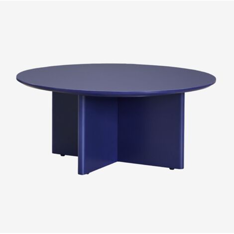 Table basse ronde Ø80 cm en MDF Saonara SKLUM Bleu Lapis-Lazuli