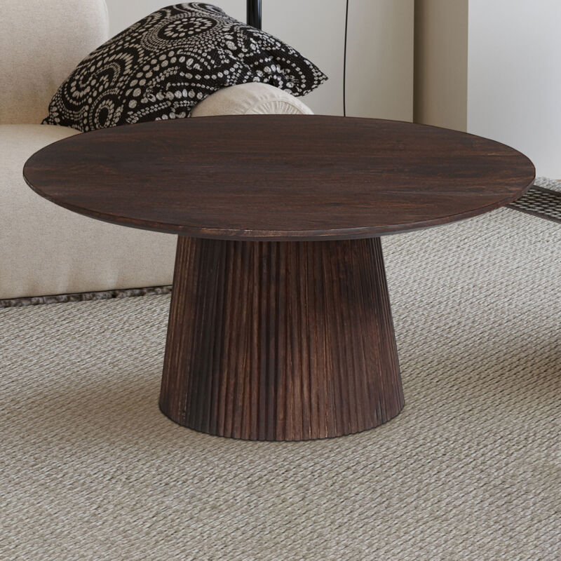 M&s - Table basse ronde 80x80x38 cm en manguier marron foncé - maguel M&s - Table basse ronde 80x80x38 cm en manguier marron foncé - maguel