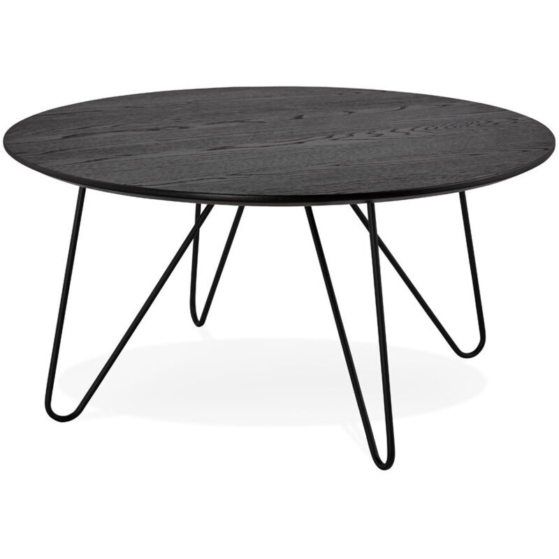 Table basse ronde 80x80x40 cm en bois et métal no