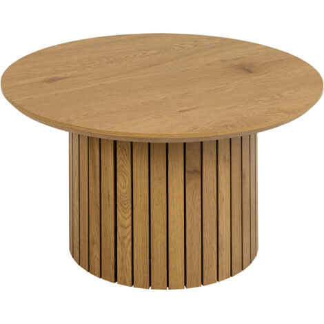 Table basse ronde 80x80x42 cm décor chêne naturel