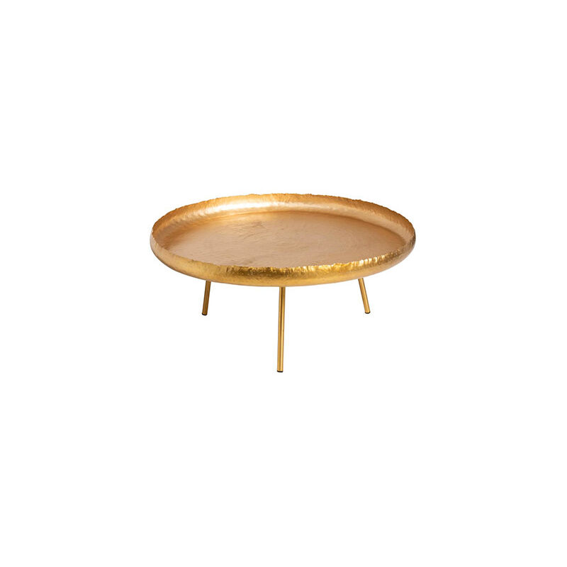 M&s - Table basse ronde 85x35 cm en métal doré
