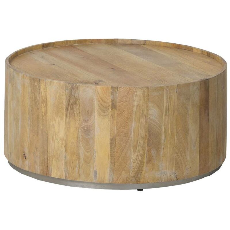 Made In Meubles - Table basse en bois de manguier Mykonos