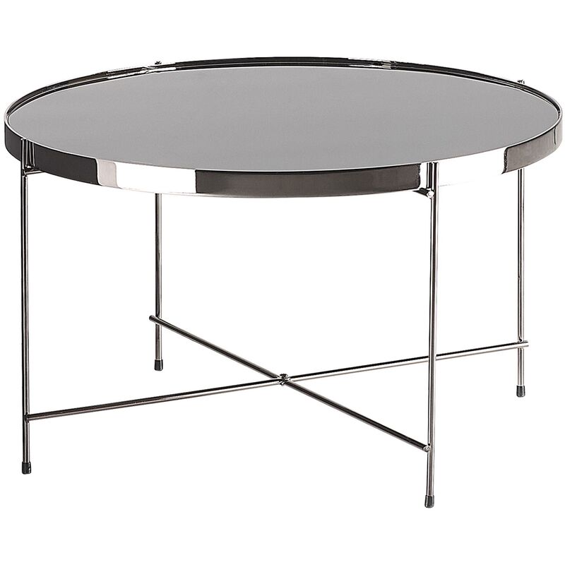Table basse noire et argentée ronde ⌀ 63 cm LUCEA