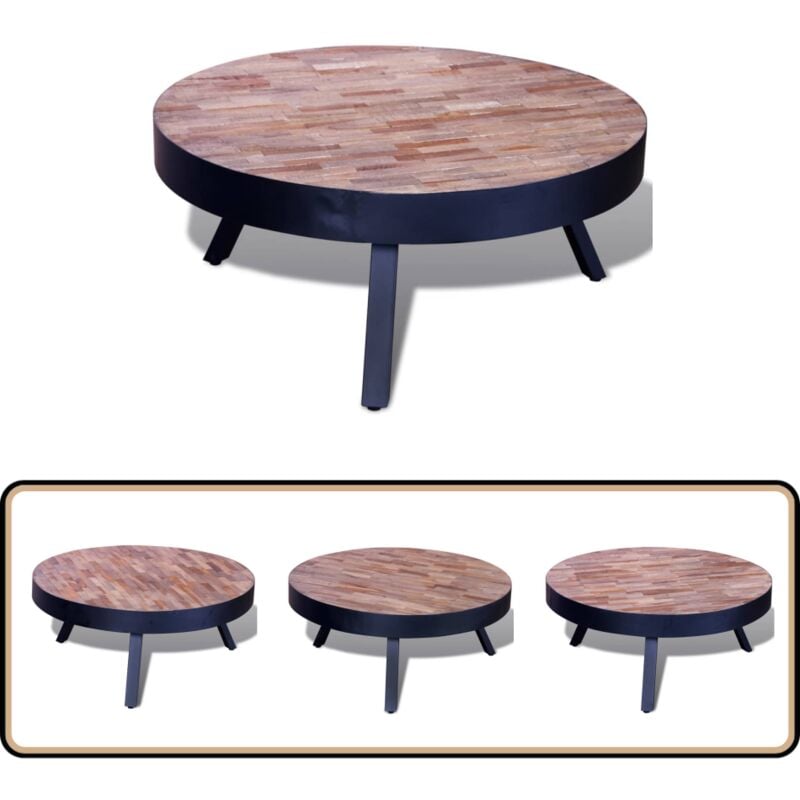 Vidaxl - Table basse ronde Bois de teck recyclé - Table Basse - Table Ronde - Meubles Design - Mobilier Intérieur - Table En Bois
