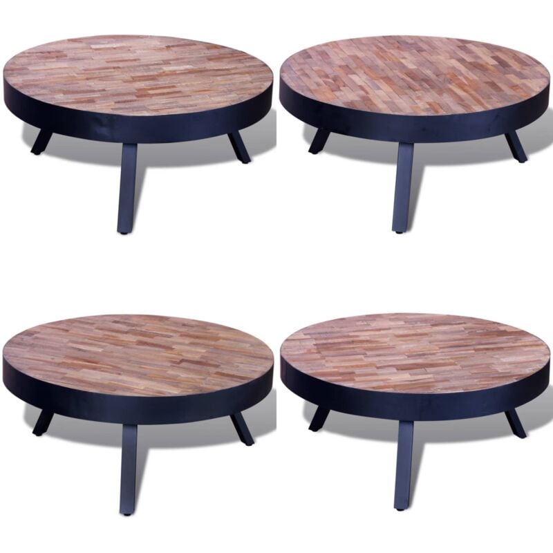 Vidaxl - Table basse ronde Bois de teck recyclé - Table Basse - Table Ronde - Meubles Design - Mobilier Intérieur - Table En Bois - Home & Living