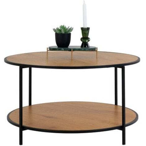 Table basse ronde chêne naturel Ø80 cm – Hauteur 45 cm – Design moderne pour salon – Matériaux de qualité supérieure – House Nordic
