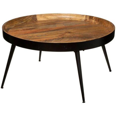 Table basse ronde D70 bois Siwan Atmosphera