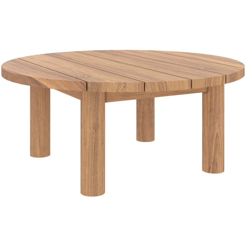 Rendez-vous Déco - Table basse de jardin Aurland en bois de teck massif D80 cm - Marron Clair