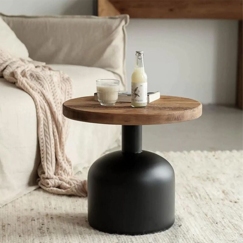 Ahd Amazing Home Design - Table basse ronde de salon de 50cm en bois Bruce